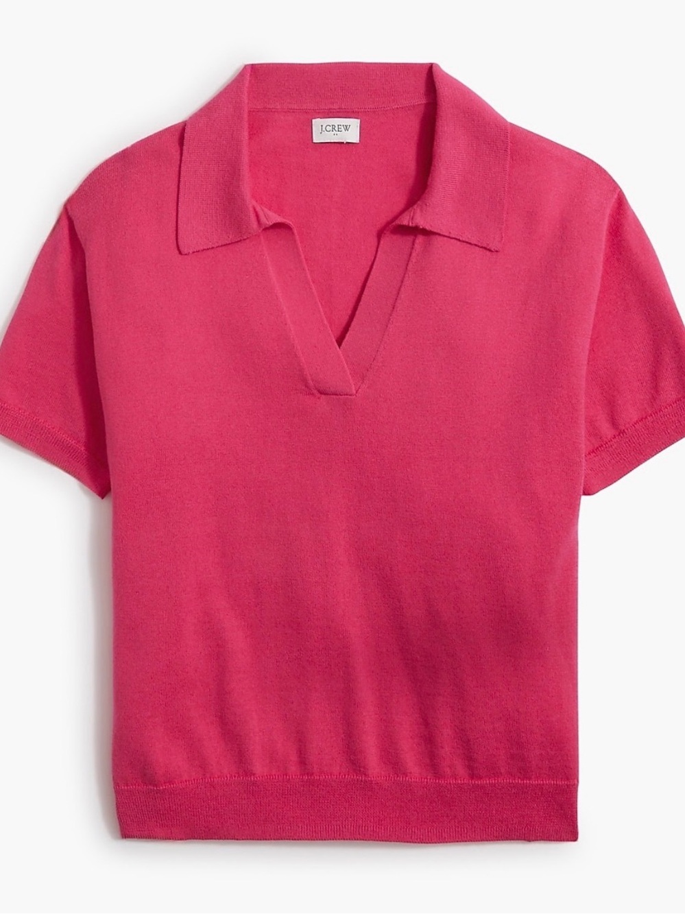 J. Crew Raspberry Pink V-Neck Short Sleeve Sweater